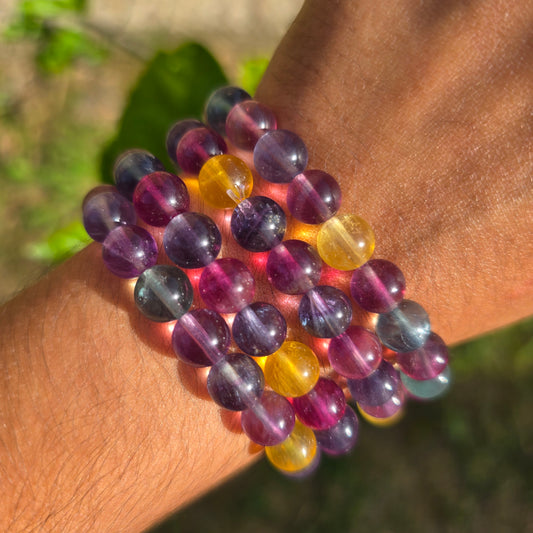 Cotton Candy Fluorite Gemstone Bracelet