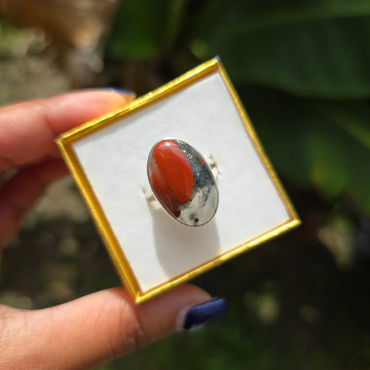 African Bloodstone Ring - Size 9