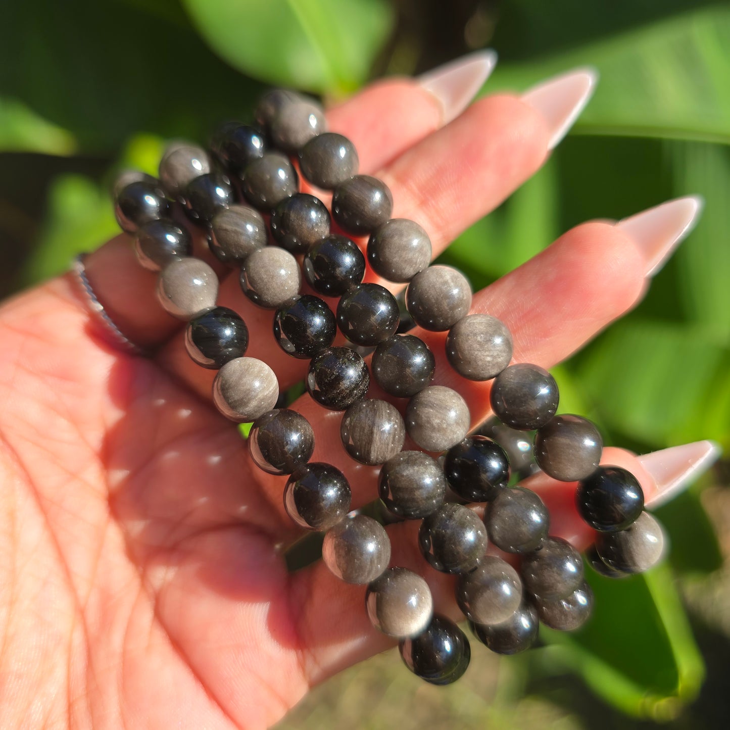 Silver Sheen Obsidian Gemstone Bracelet