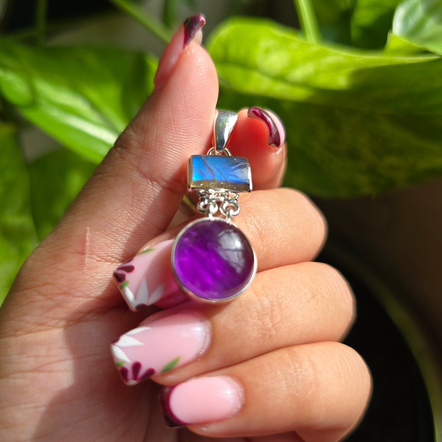 Amethyst and Labradorite Pendant