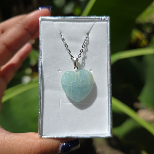 Aquamarine Heart Necklace
