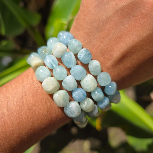 Aquamarine Nugget Gemstone Bracelet