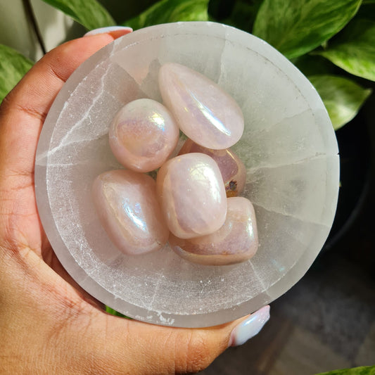 Angel Aura Rose Quartz Tumbled Stone