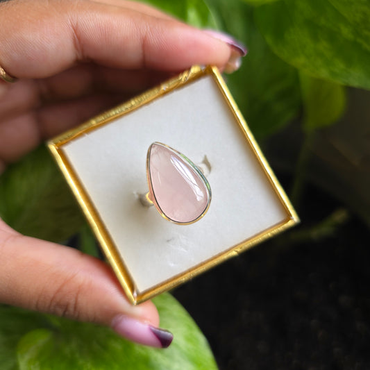Rose Quartz Gemstone Ring - Size 7