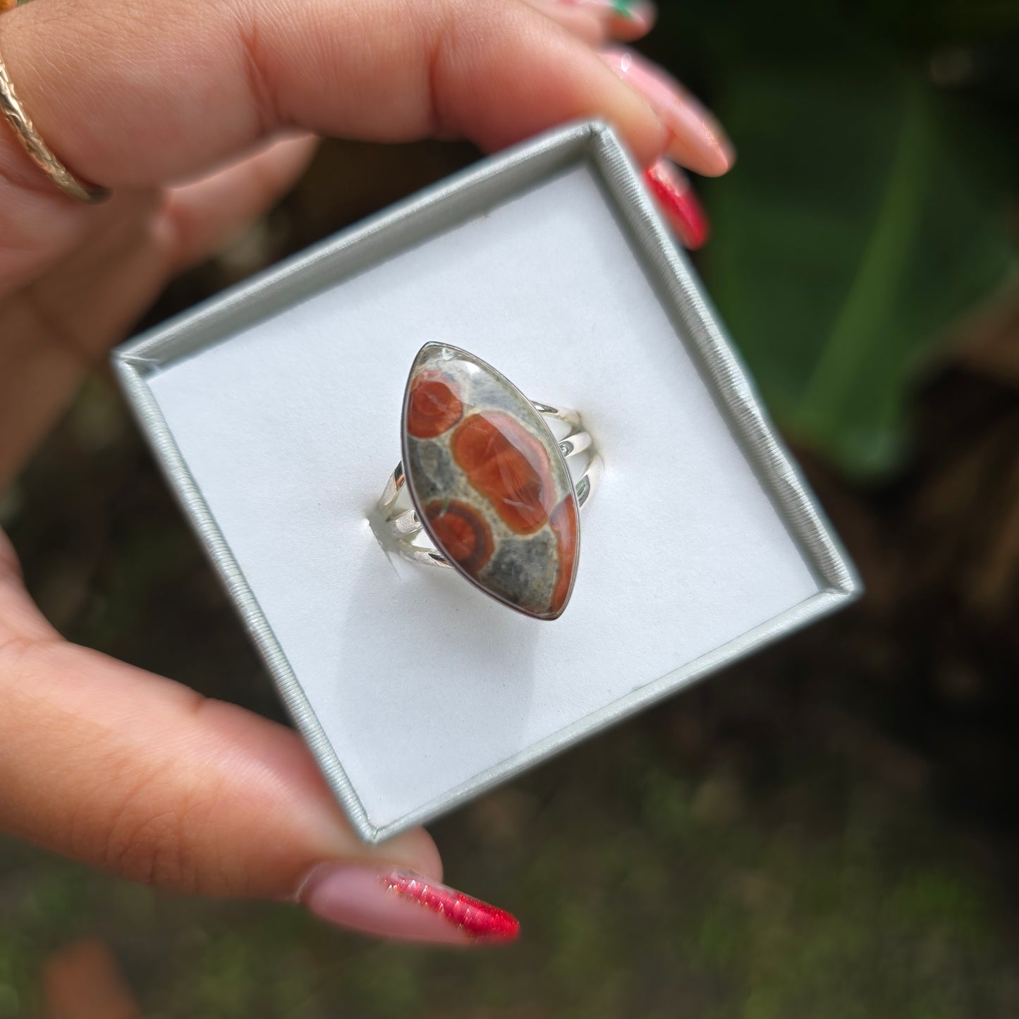 Peanut Obsidian Ring - Size 8