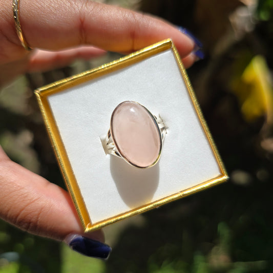 Rose Quartz Ring - Size 8