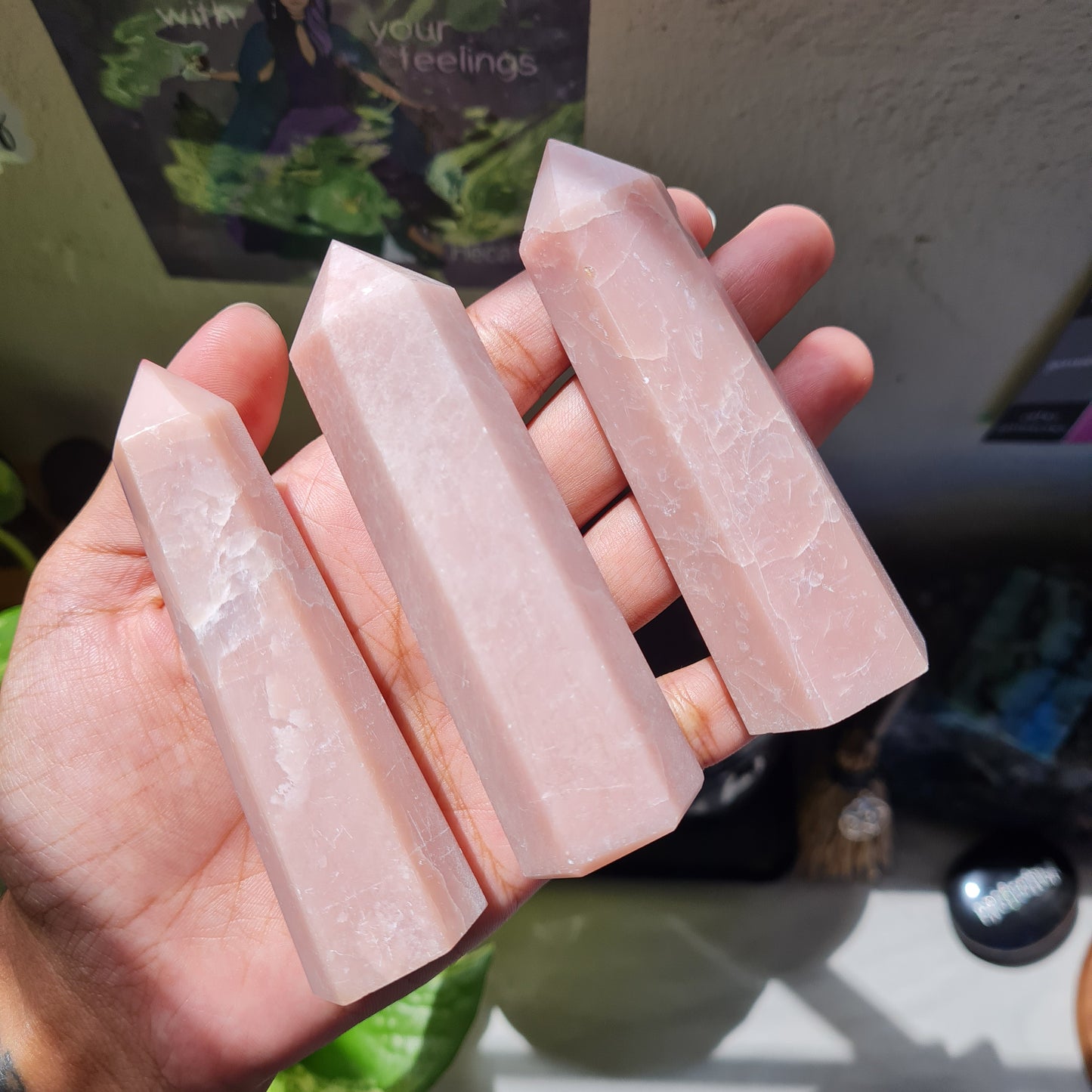 Pink Opal Gemstone Tower