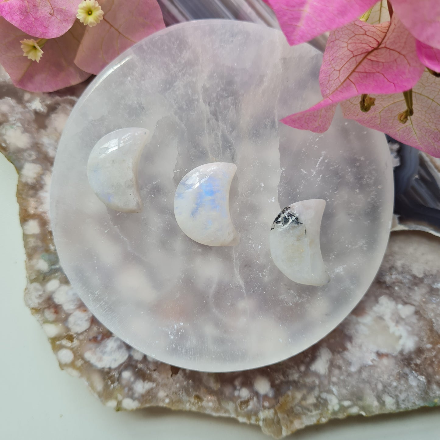 Mini Rainbow Moonstone Gemstone Moon