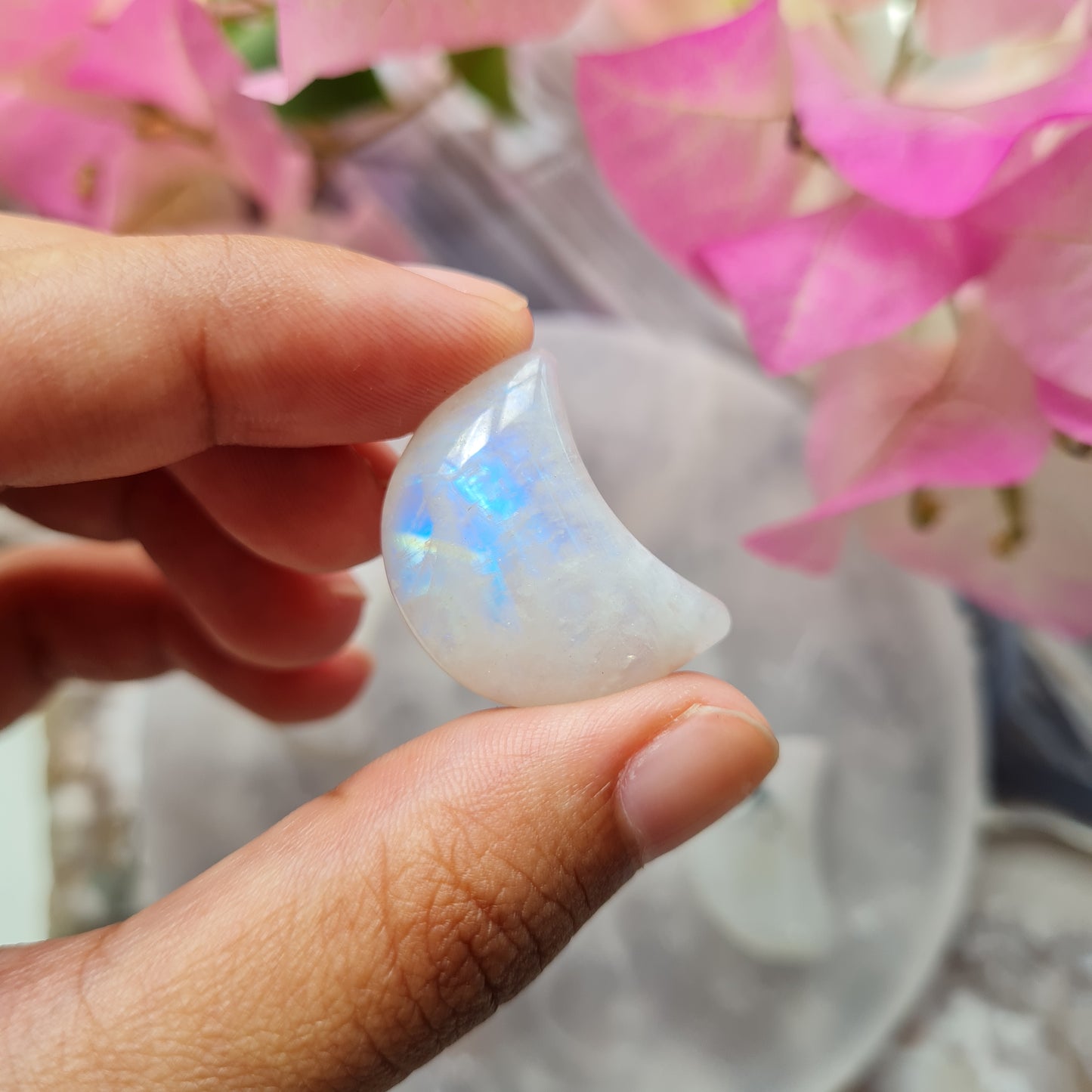 Mini Rainbow Moonstone Gemstone Moon