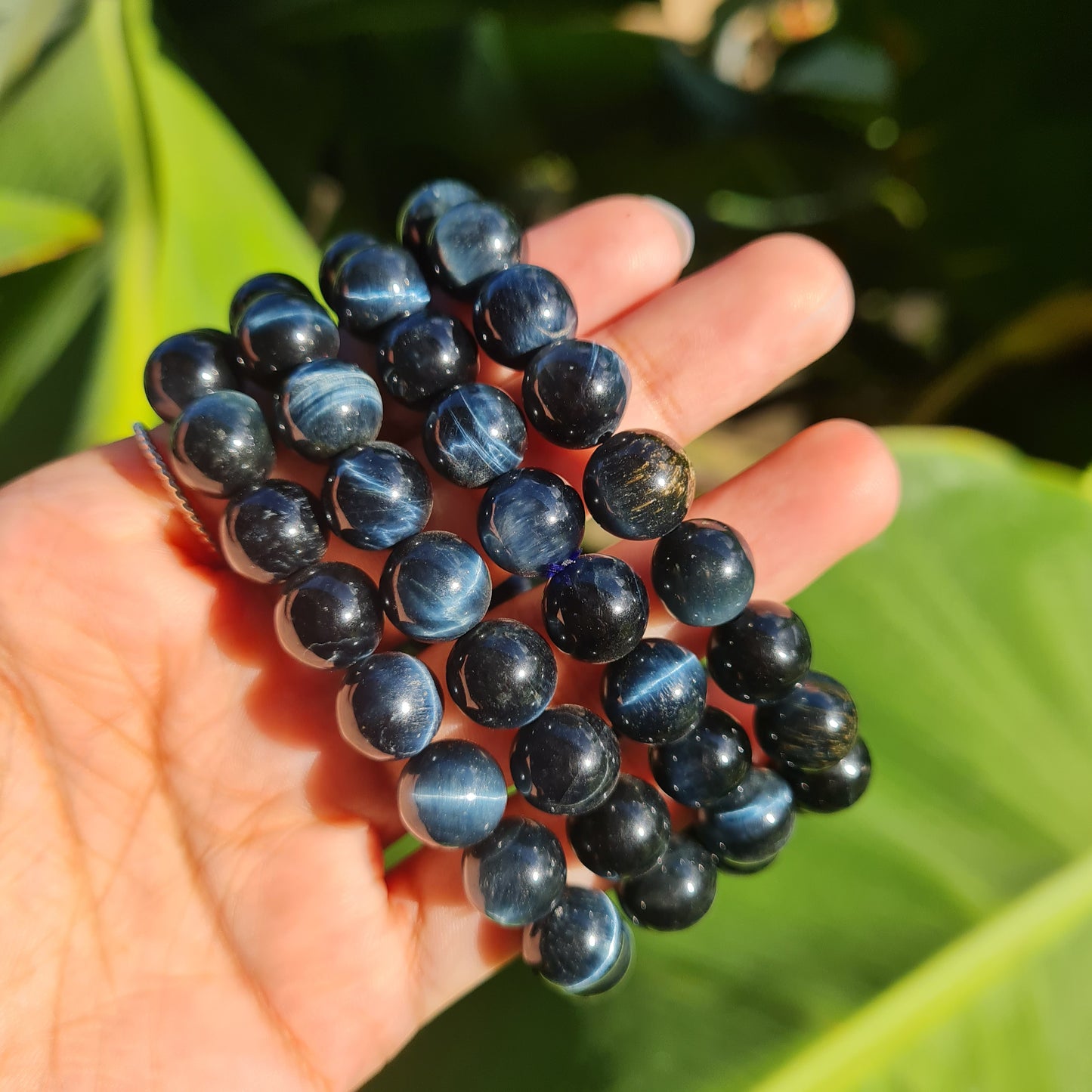 Hawk's Eye Gemstone Bracelet (Blue Tiger's Eye)