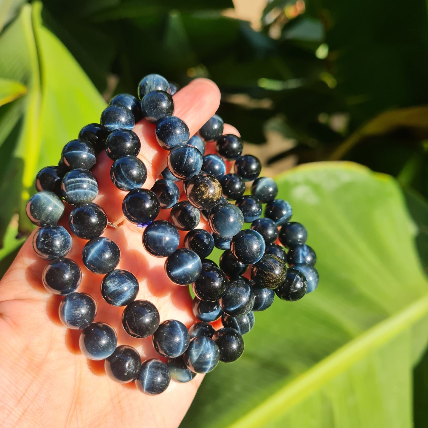 Hawk's Eye Gemstone Bracelet (Blue Tiger's Eye)