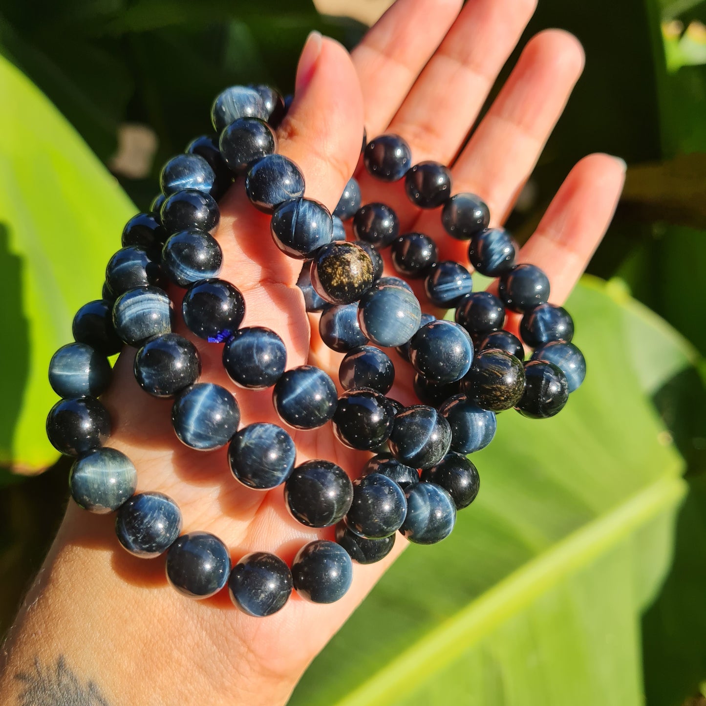 Hawk's Eye Gemstone Bracelet (Blue Tiger's Eye)